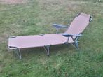 2 Vida XL Ligbedden - Taupe - Inklapbaar, Tuin en Terras, Ligbedden, Ophalen, Gebruikt, Metaal, Inklapbaar