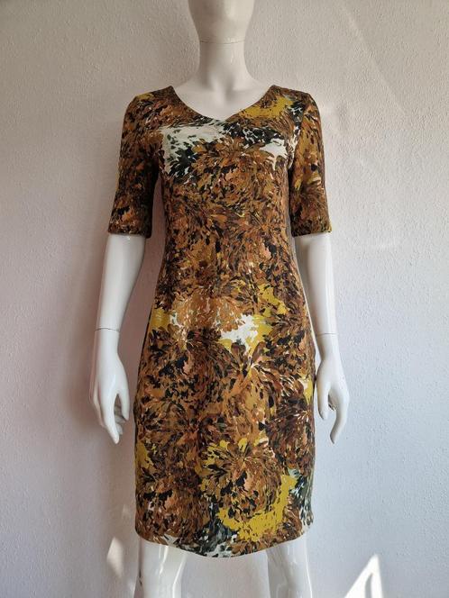 Kyra & Ko jurk Ella. Maat L. Mosterdgeel/print., Kleding | Dames, Jurken, Zo goed als nieuw, Maat 38/40 (M), Overige kleuren, Knielengte