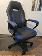 Gamestoel / Bureaustoel (zwart met blauw), Ophalen, Zwart, Zo goed als nieuw, Gaming bureaustoel