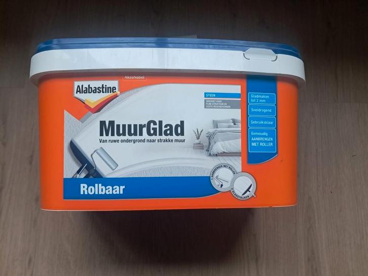 Alabastine Muurglad 10 Liter - Nieuw!, Doe-het-zelf en Verbouw, Verf, Beits en Lak, Nieuw, 5 tot 10 liter, Wit, Ophalen