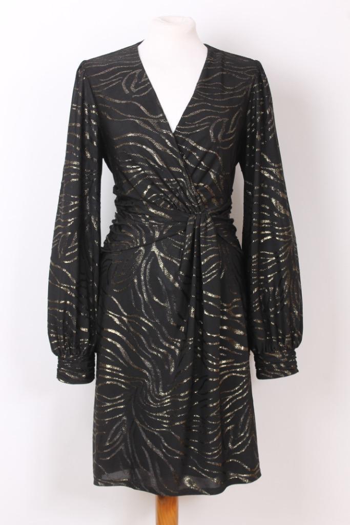 Feest! Jurk met goud van Phase Eight maat 42, Kleding | Dames, Jurken, Zo goed als nieuw, Maat 42/44 (L), Zwart, Boven de knie
