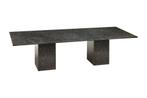 Natuursteen tuintafel (graniet) met RVS zuilen, Tuin en Terras, Tuintafels, Ophalen, Zo goed als nieuw, Rechthoekig, Overige materialen