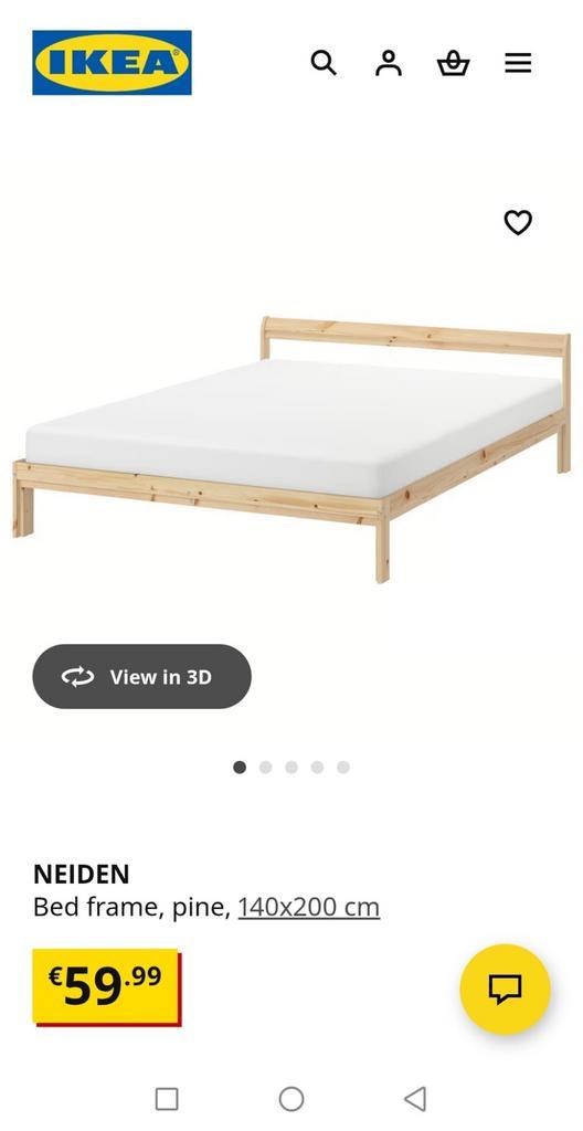 Tweepersoons twijfelaar bedframe 140x200 cm, Huis en Inrichting, Slaapkamer | Bedden, Zo goed als nieuw, Tweepersoons, 140 cm