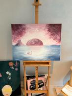Roze Maan en Zwaan Acryl schilderij, Antiek en Kunst, Kunst | Schilderijen | Klassiek, Ophalen