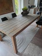 Grote houten eettafel - 210x100cm, Ophalen, Gebruikt, 100 tot 150 cm, 200 cm of meer