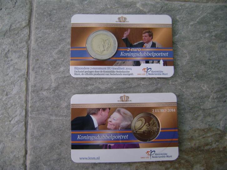 Coincard BU € 2,00 munt "Koningsdubbelportret" 2014, Postzegels en Munten, Munten | Nederland, Setje, Euro's, Koningin Beatrix