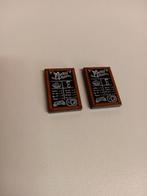 NIEUW: Black Tile 2 x 3 with Chalk Board with Dark Orange Fr, Lego, Nieuw, Ophalen of Verzenden, X