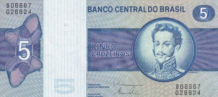 Brazilië 5 cruzeiros 1979 ht 19, Postzegels en Munten, Bankbiljetten | Amerika, Los biljet, Zuid-Amerika, Verzenden