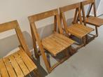 4 mooie vintage klapstoelen, Huis en Inrichting, Stoelen, Ophalen, Gebruikt, Bruin, Vintage