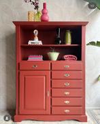 Vintage grutterskast oud rood messing ladekast uniek, Antiek en Kunst, Ophalen