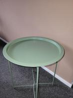 Groene Bijzettafel - rond, Huis en Inrichting, Tafels | Bijzettafels, 45 tot 60 cm, Metaal of Aluminium, Zo goed als nieuw, Modern