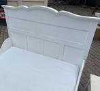Brocante Bed + Matras 185x120 - Meisjeskamer, Ophalen, Gebruikt, Wit, Twijfelaar