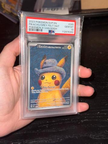 Pikachu Van Gogh Grey Felt Hat SVP #085 PSA 10 GEM MINT beschikbaar voor biedingen