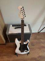 Witte Squier Stratocaster met Floyd Rose, Muziek en Instrumenten, Ophalen, Gebruikt, Solid body, Overige merken