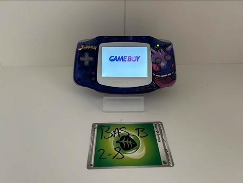 Modded gameboy advance Gengar shell ips screen galaxy button, Spelcomputers en Games, Spelcomputers | Nintendo Game Boy, Zo goed als nieuw