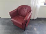 rood leren feautuil, Huis en Inrichting, Fauteuils, Ophalen, Gebruikt, 75 tot 100 cm