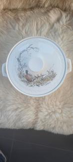 Vintage Schaal met Deksel - Jachttafereel, Gebruikt, Ophalen of Verzenden, Schaal of Schalen, Overige stijlen