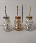 Partij Glazen bol flesje met rietje mix, Ophalen, Overige kleuren, Nieuw, Glas