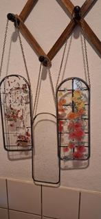 Raamhangers glas in lood bloemenprint langwerpig, Ophalen of Verzenden, Gebruikt