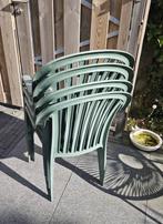 4 Groene Tuinstoelen - Kunststof, Ophalen, Kunststof, Gebruikt, Overige kleuren