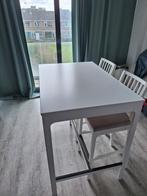 Dining table and 2 chairs (white), Huis en Inrichting, Tafels | Eettafels, Rechthoekig, Ophalen