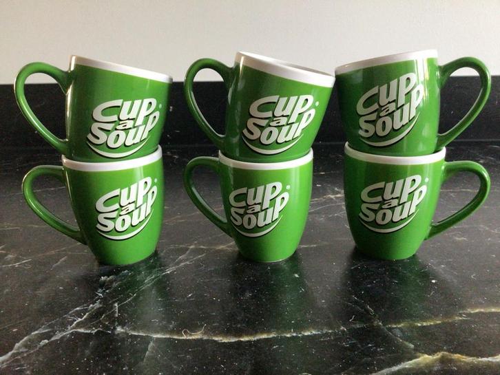 6 Originele Cup a Soup Bekers, Huis en Inrichting, Keuken | Servies, Zo goed als nieuw, Ophalen of Verzenden