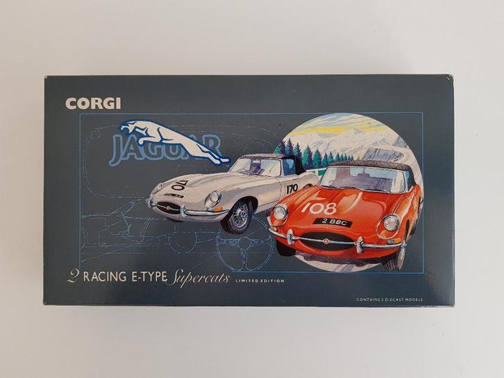 JAGUAR - Corgi 2 Jaguar Racing E-Type - Limited Edition Box, Hobby en Vrije tijd, Modelauto's | 1:43, Zo goed als nieuw, Auto