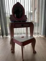Roze kaptafel met spiegel en stoel, Ophalen, Gebruikt