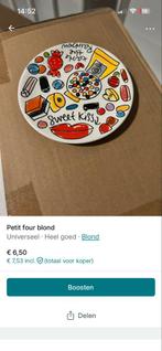 Petit Four Blond - Decoratief Bordje, Porselein of Keramiek, Schaal, Rond, Nieuw