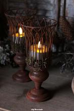 Roestige kandelaar / kaarsenhouder, Huis en Inrichting, Www.jufbrocante.nl, Www.jufbrocante.nl, Nieuw, Ophalen of Verzenden