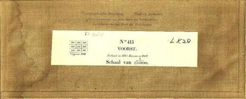 Topografische kaart - Voorst No 413 - Uitgave 1911, Boeken, Atlassen en Landkaarten, Gelezen, Landkaart, Nederland, 1800 tot 2000