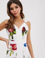 Ted Baker slanke jurk wit/bloemenprint mooie details Ted3=38, Maat 38/40 (M), Overige kleuren, Verzenden, Nieuw
