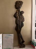Houten vrouw met baby, Antiek en Kunst, Kunst | Beelden en Houtsnijwerken, Ophalen of Verzenden