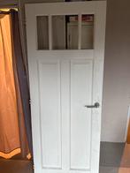 Stompe Paneeldeur met Glas, Doe-het-zelf en Verbouw, Deuren en Horren, Ophalen, Gebruikt, 80 tot 100 cm, Binnendeur