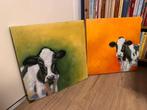 2 koeien schilderijen, Antiek en Kunst, Kunst | Schilderijen | Modern, Ophalen