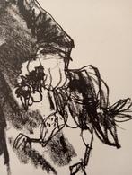 Dirk Ten Hoedt lithografie vrouw met kip/haan jaren 70, Antiek en Kunst, Verzenden