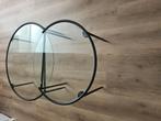 Hotel chique salontafel met zwarte accenten, Huis en Inrichting, Tafels | Salontafels, Gebruikt, 50 tot 100 cm, Rond, Glas