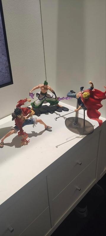 One Piece Figuren: Luffy, Zoro & Sabo - Topstaat! beschikbaar voor biedingen