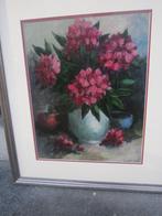 Theo van der Poel, Prachtig groot Bloemstilleven in Vaas, Antiek en Kunst, Ophalen of Verzenden