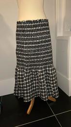 H&M zwart wit geruite gesmokte rok maat L nieuw, H&M, Zwart, Maat 42/44 (L), Nieuw