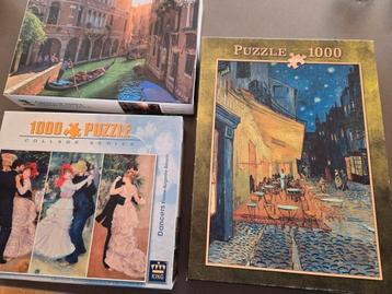 3 puzzels Renoir, van Gogh, Venetië  beschikbaar voor biedingen