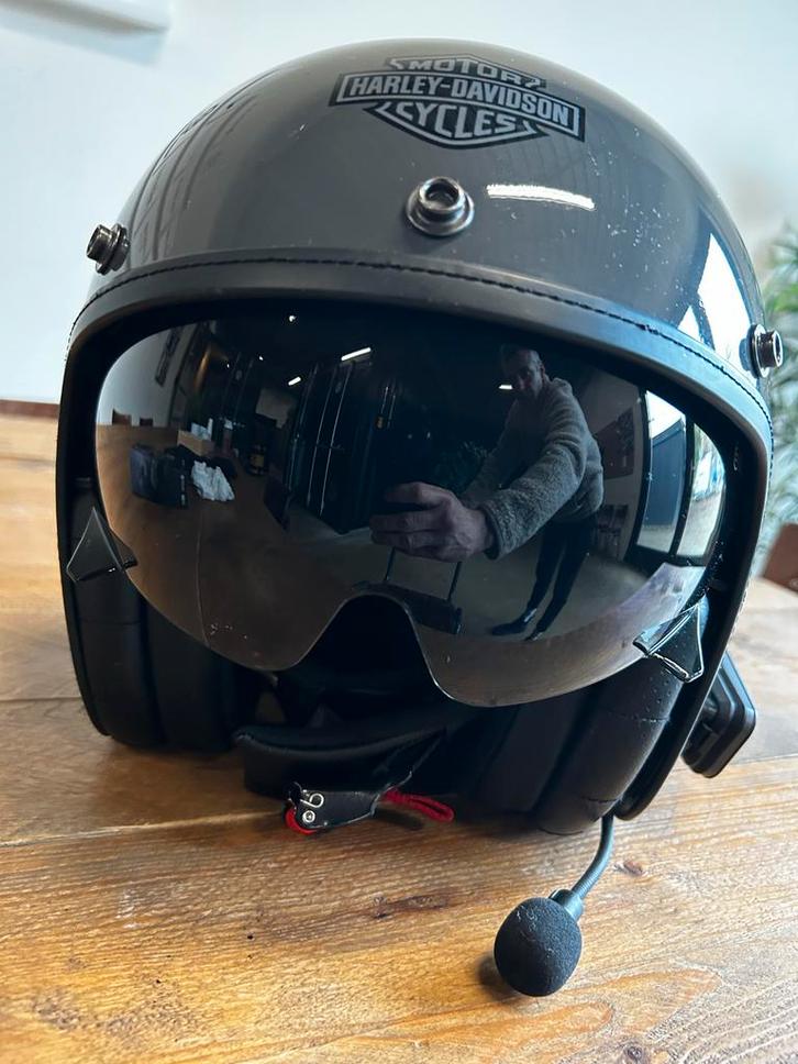Harley Davidson Helm met Cardo Packtalk, Motoren, Kleding | Motorhelmen, Heren, Jethelm, M, Overige merken, Tweedehands, Ophalen of Verzenden