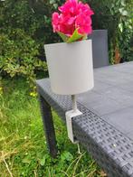 Grijze bloempot met schroefklem, voor bv op het balkon!, Balkon, ., Rond, Nieuw