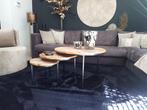 3 Salontafeltjes Nesting - Hout & Metaal, Ophalen, Minder dan 45 cm, Gebruikt, Rond