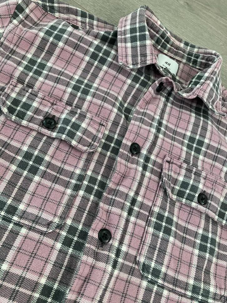 Mooie geruite blouse roze / zwart/ wit , maat S, Kleding | Heren, Overhemden, Zo goed als nieuw, Halswijdte 38 (S) of kleiner