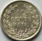 Zilveren dubbeltje 1879 hoge kwaliteit, Koning Willem III, Zilver, Ophalen of Verzenden, 10 cent