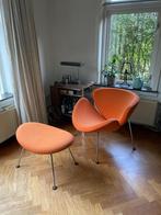 Orange Slice van Artifort, laag model met bijpassende hocker, Huis en Inrichting, Fauteuils, Ophalen, Vintage, 75 tot 100 cm, Zo goed als nieuw