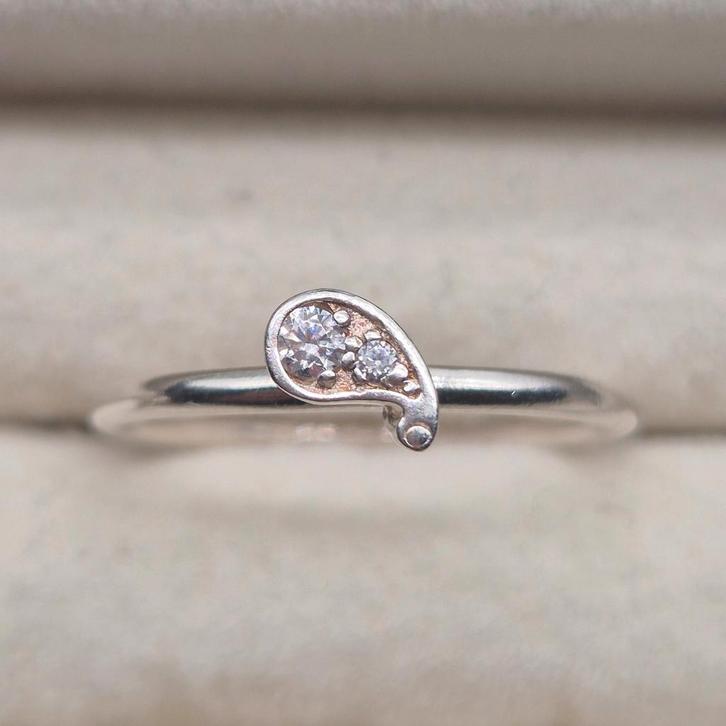 Zilveren ring SPJ 925 maat 19, Sieraden, Tassen en Uiterlijk, Ringen, Zo goed als nieuw, Dame, 19 tot 20, Zilver, Zilver, Met edelsteen