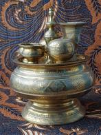 Prachtige complete antieke koperen Sirih set uit Bali., Antiek en Kunst, Ophalen of Verzenden