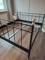 Tweepersoons metalen bedframe 180x200, Huis en Inrichting, Slaapkamer | Bedden, Ophalen, Gebruikt, Zwart, Tweepersoons